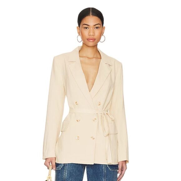 Free People Jackets & Blazers - Free People Double-Breasted Cream Blazer Jacket